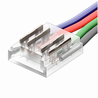 Коннектор Кн-3-10 для SMD ленты 4PIN 10мм прямой с проводом