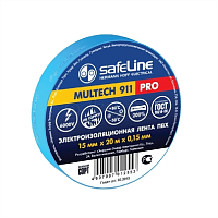 Изолента SafeLine ПВХ, 15 мм, 20 метров, синяя (9365)