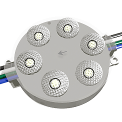 Светодиодный модуль Smart RoRi 6LED 24В 1.44Вт TM1804 IC 165гр IP67 RGB