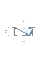 Профиль врезной YF871 black 