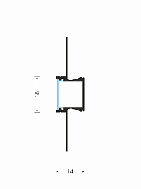 Профиль, встраиваемый, под штукатурку, световая линия 15 мм, L=3 м, (58x14,5)