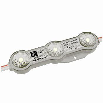 Светодиодный модуль линзованный RoRi 3LED 12В 1.2Вт 170гр IP68 зеленый (50/100/2000)