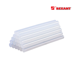Клеевые стержни Rexant d=11 мм, L=100 мм, прозрачные, светящиеся (упак. 12 шт)