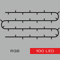 Гирлянда Kurato B002 НИТЬ темн.провод, 10 метров, 100 диодов (RGB)