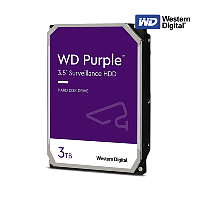 HDD Western Digital WD Purple 3.5", 3 Тб, SATA III, 5400 об/мин, для систем видеонаблюдения, REF