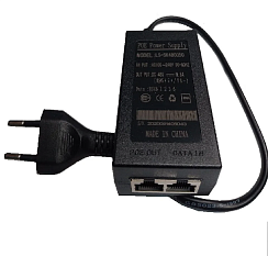 PoE инжектор 48В 500mА вход-выход: RJ-45