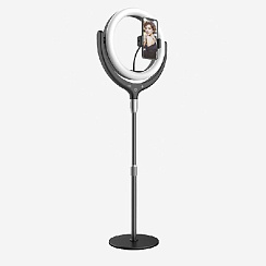 Кольцевая лампа d=26 см, с подставкой, чёрная (F539A)