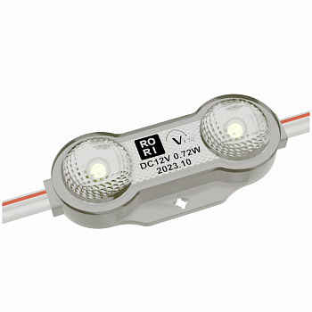 Светодиодный модуль линзованный RoRi 2LED 12В 0.72Вт 170гр IP68 зеленый (50/100/2000)