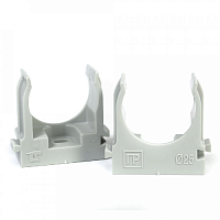 Крепеж-клипса для труб Промрукав d=16 мм, серый  (упак. 100 шт)