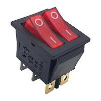 Переключатель клавишный KCD3-2 16A~250V, 30A~125V, черный