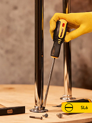 Отвертка Rexant шлицевая SL 6х150 мм, двухкомпонентная рукоятка