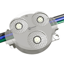 Светодиодный модуль Smart RoRi 3LED 12В 0.72Вт TM1804 IC 165гр IP67 RGB