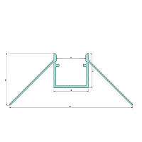 Профиль, встраиваемый, под штукатурку, световая линия 10 мм, L=3 м, внешний угол (45x20)