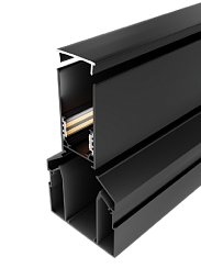 Магнитный шинопровод SLIM + профиль-держатель для натяжных потолков, 2 метра (чёрный)