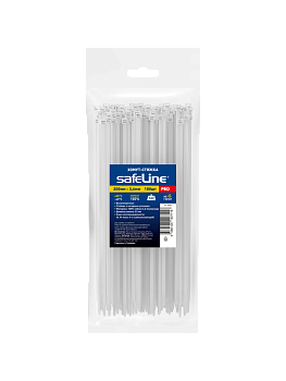 Хомут-стяжка кабельная нейлоновая Safeline 3,6x200-W-100, белая (100 шт.)