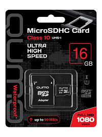 Карта памяти Qumo MicroSDHC 16GB Class 10 UHS-1