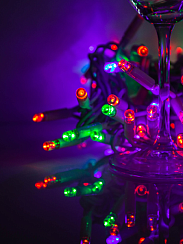 Гирлянда Kurato B002 НИТЬ белый провод, 10 метров, 100 диодов (RGB)