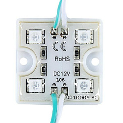 Светодиодный модуль STD5054 4LED 12В 1.14Вт 88Лм 120гр. IP65 зеленый (20 шт)