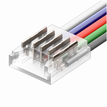 Коннектор Кн-3-10 для SMD ленты 5PIN 10мм прямой с проводом