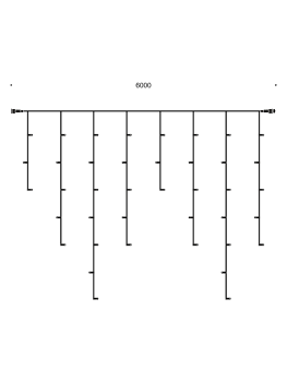 Гирлянда Kurato B001 БАХРОМА 3-5-7-5 темн.провод, 600x70 см, 240 диодов (синий)