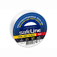 Изолента SafeLine ПВХ, 19 мм, 20 метров, белая (9369)
