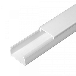 Кабель-канал белый 40x40 ПВХ, 2-й замок, Промрукав (упак. 60 м)