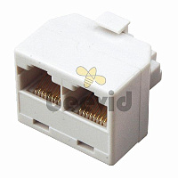 Компьютерный двойник RJ-45(8P-8C) (штекер - 2 гнезда) REXANT