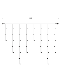 Гирлянда Kurato B001 БАХРОМА 3-5-7-5 белый провод, 100x70 см, 40 диодов (белый холодный)