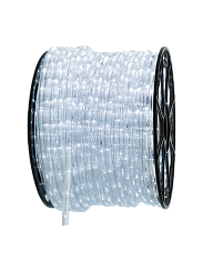 Светодиодный дюралайт DC220В, 2 жилы, D=10 мм, 32 диода/метр, рез 250 см, белый 6500K (бухта 100 м)