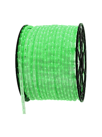 Светодиодный дюралайт DC220В, 2 жилы, D=10 мм, 32 диода/метр, рез 100 см, зеленый (бухта 100 м)