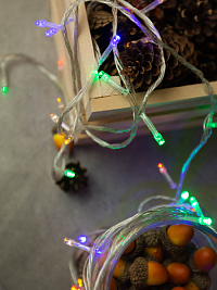 Гирлянда Kurato НИТЬ прозрачн.провод, 10 метров, 100 диодов (RGB)