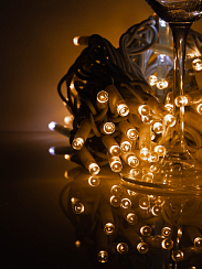 Гирлянда Kurato B002 НИТЬ белый провод, 10 метров, 100 диодов (белый теплый)