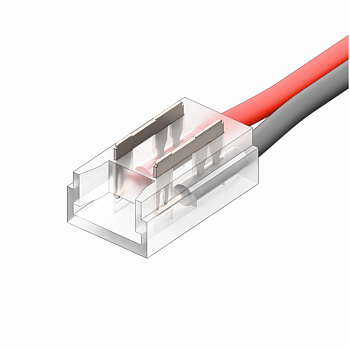 Коннектор Кн-3-05 для COB и SMD ленты 2PIN 5мм прямой с проводом