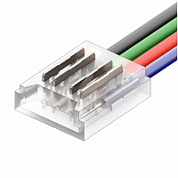 Коннектор Кн-3-10 для COB ленты 4PIN 10мм прямой с проводом