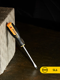 Отвертка Rexant шлицевая SL 6х100 мм, двухкомпонентная рукоятка