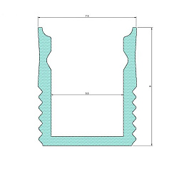 Профиль, накладной, п-образный, световая линия 7 мм, L=2 м, серебро (8.0x9.0)