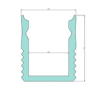Профиль, накладной, п-образный, световая линия 7 мм, L=2 м, серебро (8.0x9.0)