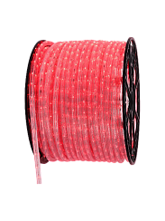 Светодиодный дюралайт DC220В, 2 жилы, D=10 мм, 32 диода/метр, рез 100 см, красный (бухта 100 м)