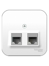 Schneider Electric Blanca розетка компьютерная 2xRJ45 кат.5е открытый монтаж, белый