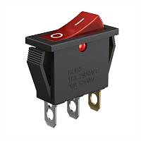 Переключатель клавишный KCD3-1 16A~250V, 30A~125V, черный
