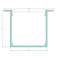 Профиль врезной, 45x35x3000 мм