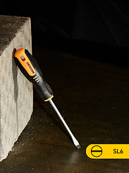 Отвертка Rexant шлицевая SL 6х100 мм, двухкомпонентная рукоятка