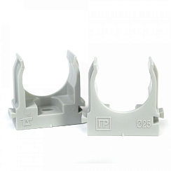 Крепеж-клипса для труб Промрукав d=16 мм, серый  (упак. 100 шт)