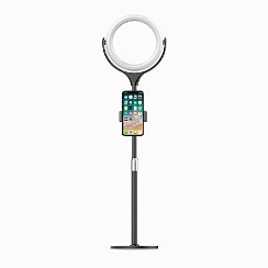 Кольцевая лампа d=16 см, с подставкой, белая (F537)