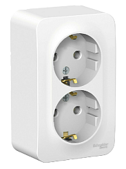 Schneider Electric Blanca розетка наружн. 2 поста, 16A, 250В, без шторок (белый)