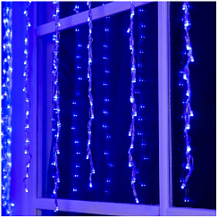 Гирлянда Kurato ВОДОПАД прозрачн.провод, 3x2 метра, 200 диодов (синий)