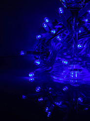 Гирлянда Kurato B002 НИТЬ белый провод, 10 метров, 100 диодов (синий)