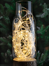 Гирлянда Kurato КАПЛЯ прозр.провод, 10 метров, 100 диодов (белый теплый)