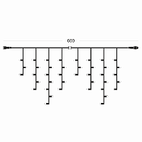 Гирлянда Kurato B001 БАХРОМА 3-5-7-5 белый провод, 600x70 см, 240 диодов (белый тёплый)