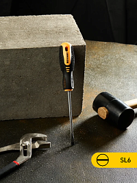 Отвертка Rexant шлицевая SL 6х125 мм, двухкомпонентная рукоятка